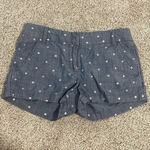 𝅺J. Crew size 0 polka dot denim shorts in great condition